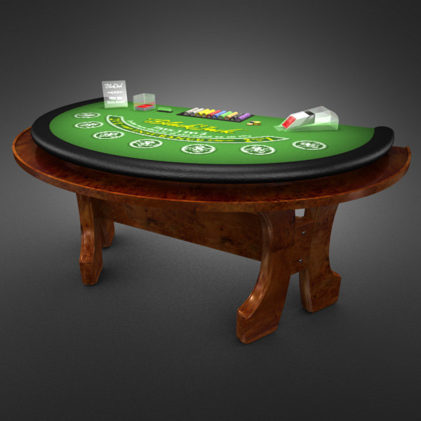 3D Model of Casino Collection :: Realistic Detailed BlackJack Table complete with chips, cards, etc. - 3D Render 9