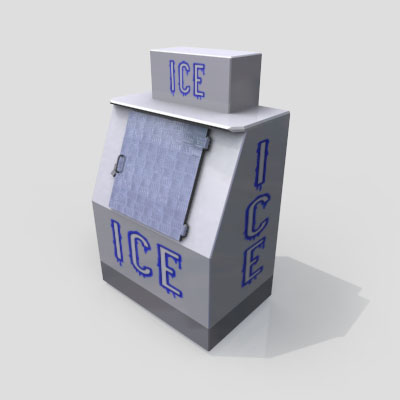 3D Model of A basic ice-box, as seen outside a gas-station near you! - 3D Render 0