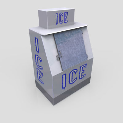 3D Model of A basic ice-box, as seen outside a gas-station near you! - 3D Render 1