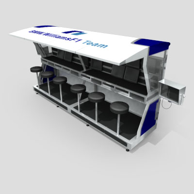 3D Model of Portable Race Monitor Station - 3D Render 3