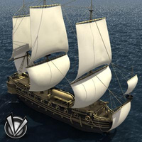 Preview image for 3D product Low Poly Frigate