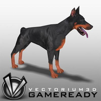 Preview image for 3D product Low Poly Animals - Doberman