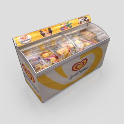 3D Model of gas station product products food grocery groceries store candy ice cream icecream convenience freezer cooler - 3D Render 0