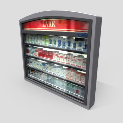 3D Model of Works as a retail counter display case or a vending machine. - 3D Render 0