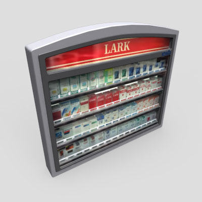 3D Model of Works as a retail counter display case or a vending machine. - 3D Render 1