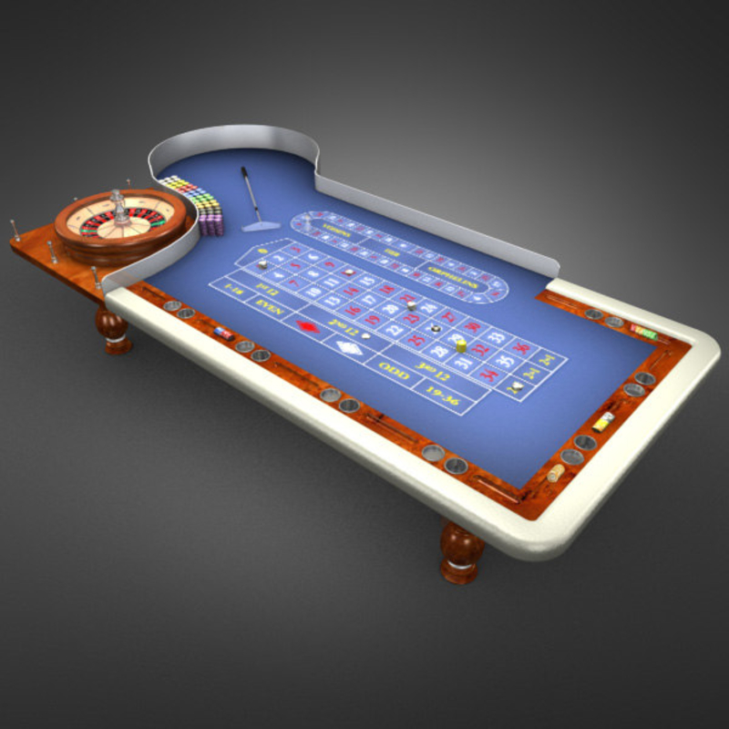 3D Model of 3D Model of a Realistic Casino Poker Table - 3D Render 1