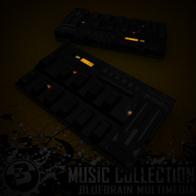 3D Model of Game-ready low polygon guitar fx pedals - 3D Render 2