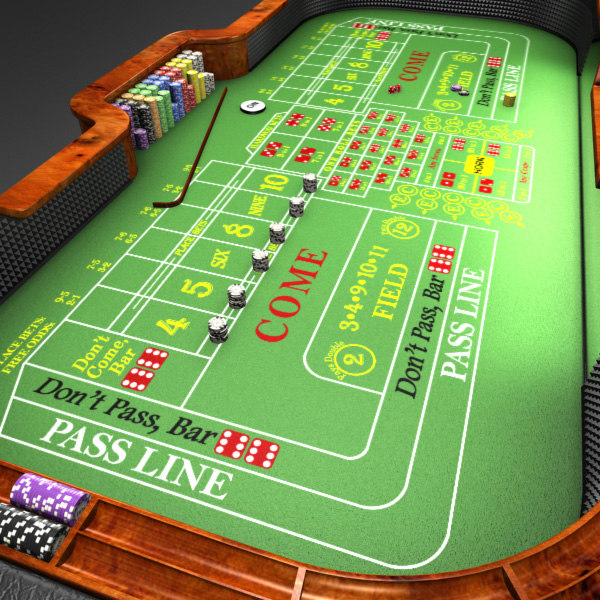 3D Model of Realistic Casino Craps Table - 3D Render 7