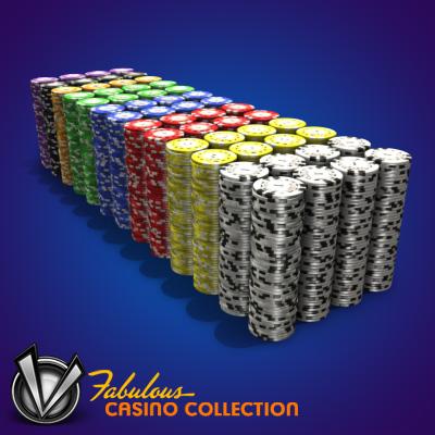 3D Model of Casino Poker Chips - 3D Render 3