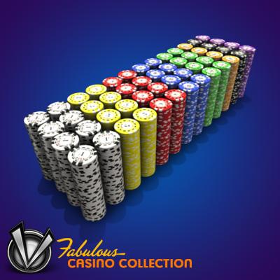 3D Model of Casino Poker Chips - 3D Render 4