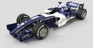 3D F1 Racing Car Render