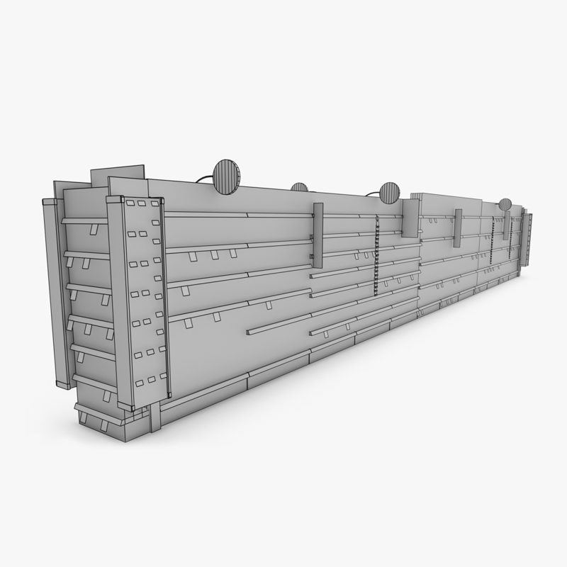 3D Model of Drug store aisle featuring Bath & Deodorant products and custom Gillette Razor, Venus Razor, & EOS Lip Balm side cap signs. - 3D Render 14