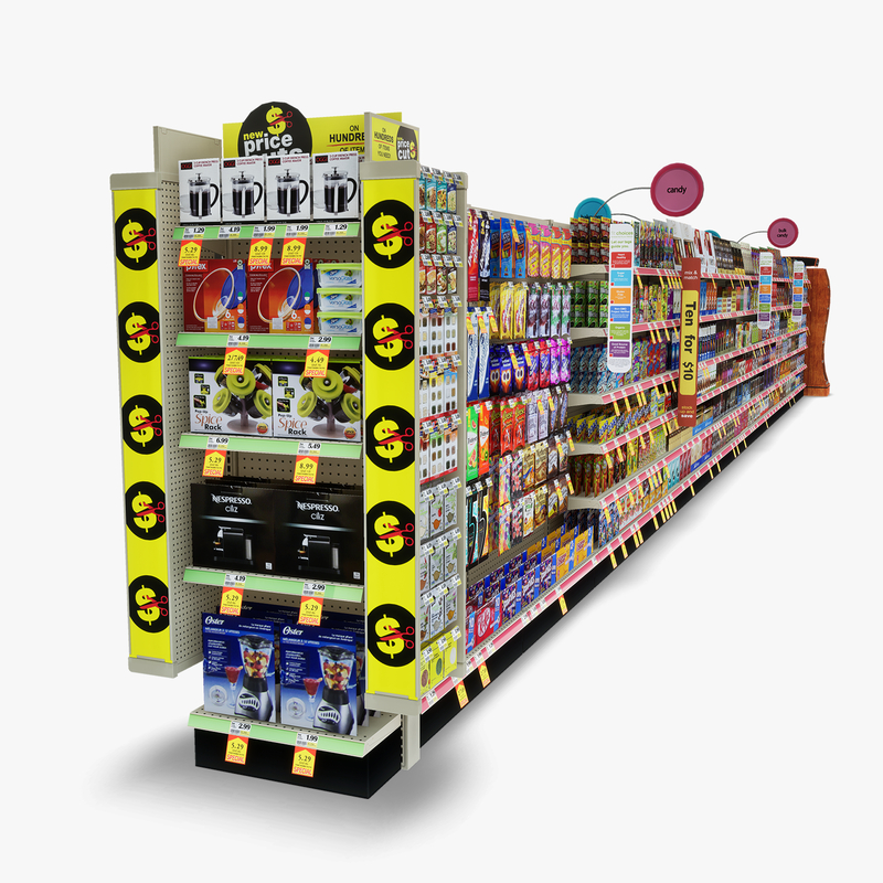 3D Model of Drug store aisle featuring Kitchen & Candy products and Premium Chocolates end-cap - 3D Render 6