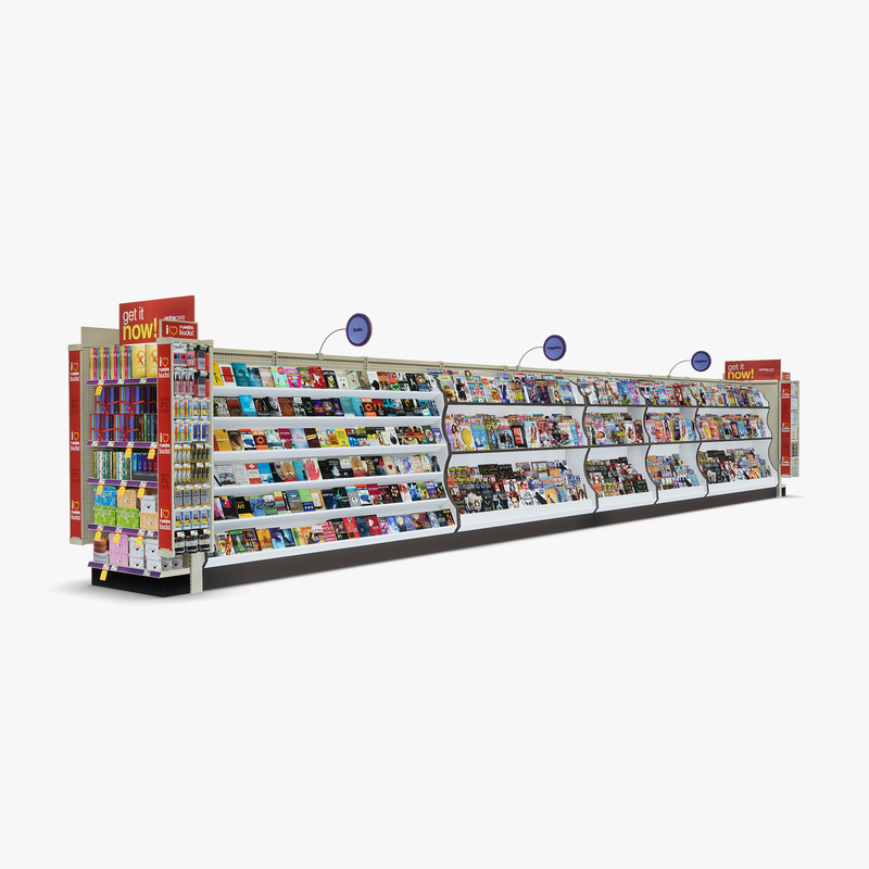 3D Model of Drug store aisle featuring Magazine & Greeting Card products - 3D Render 4