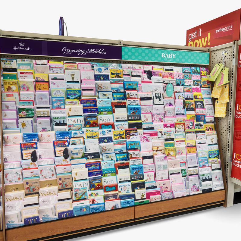 3D Model of Drug store aisle featuring Magazine & Greeting Card products - 3D Render 12