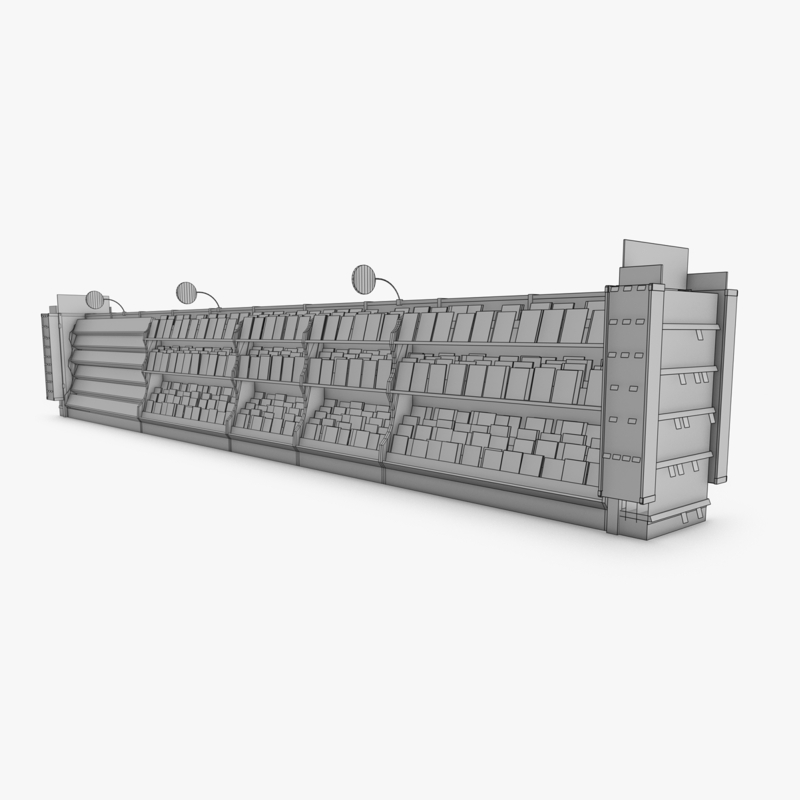 3D Model of Drug store aisle featuring Magazine & Greeting Card products - 3D Render 13