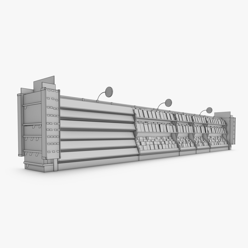 3D Model of Drug store aisle featuring Magazine & Greeting Card products - 3D Render 16