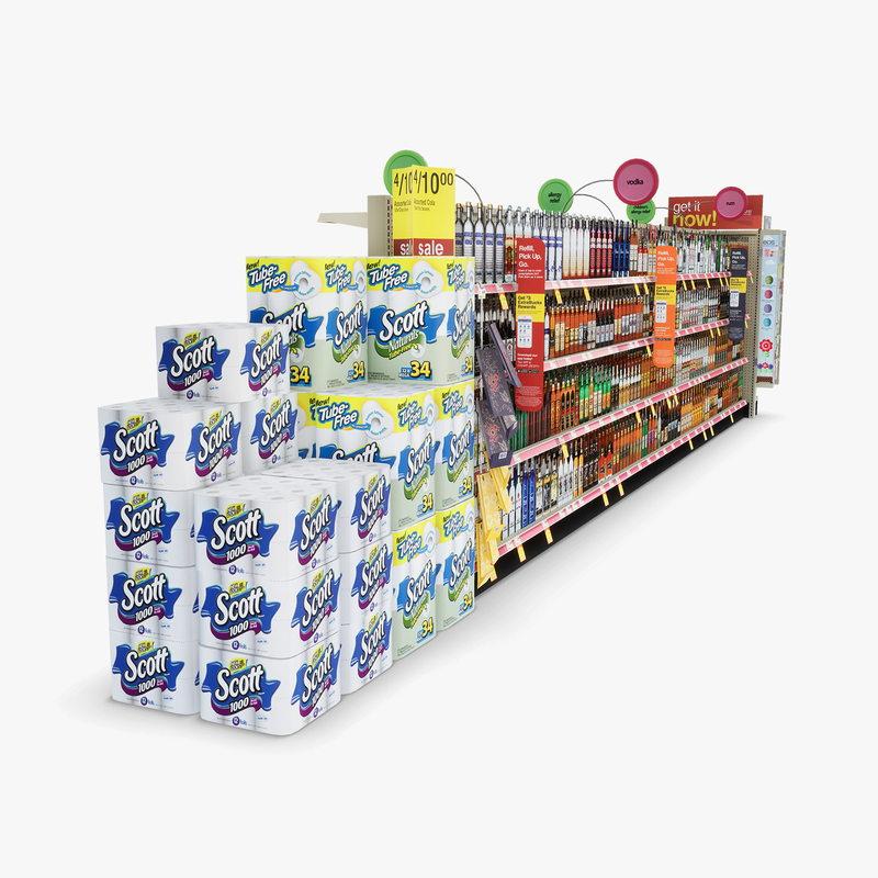 3D Model of Drug store aisle featuring Allergy & Liquor products - 3D Render 6