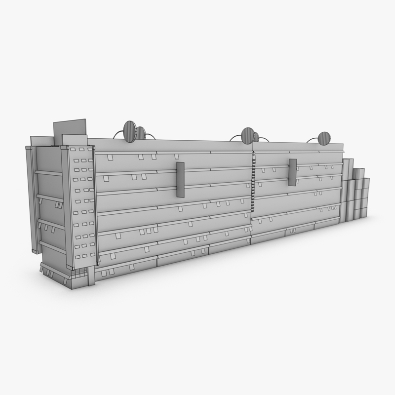 3D Model of Drug store aisle featuring Allergy & Liquor products - 3D Render 14
