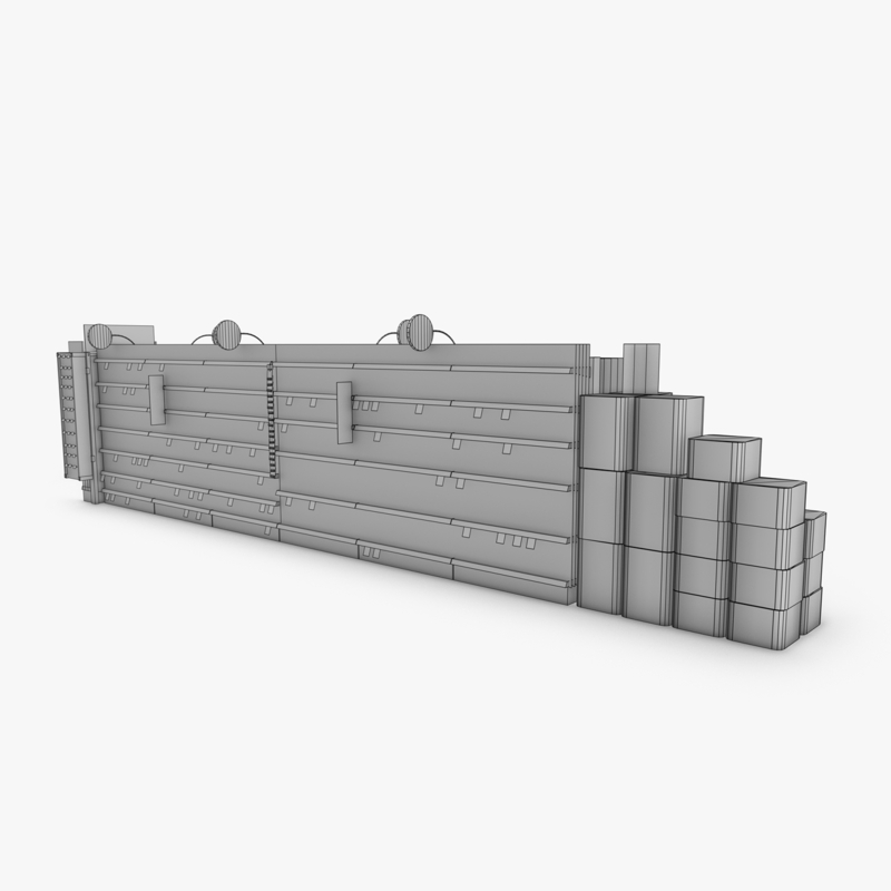3D Model of Drug store aisle featuring Allergy & Liquor products - 3D Render 15