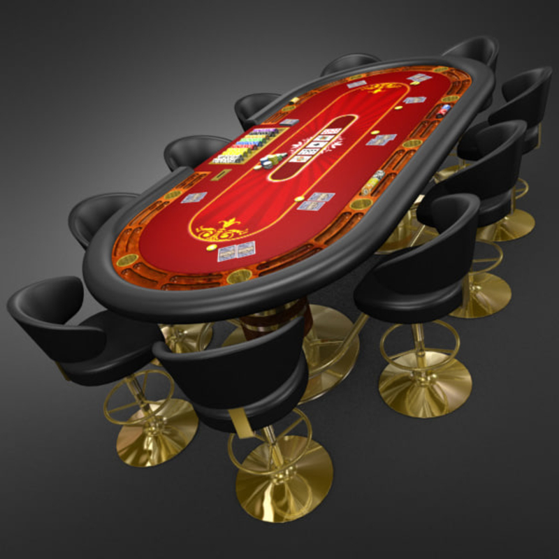 3D Model of 3D Model of a Realistic Casino Poker Table - 3D Render 4