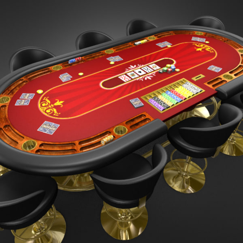 3D Model of 3D Model of a Realistic Casino Poker Table - 3D Render 5