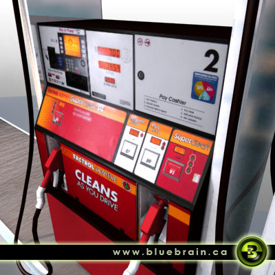 3D Model of Low polygon gas station pumps - 3D Render 0