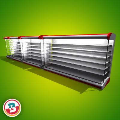 3D Model of Set of Grocery Display Cases - 3D Render 3