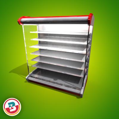 3D Model of Set of Grocery Display Cases - 3D Render 5