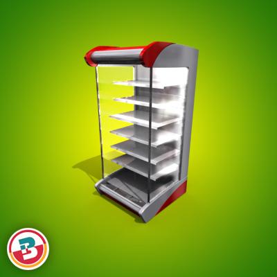 3D Model of Set of Grocery Display Cases - 3D Render 6